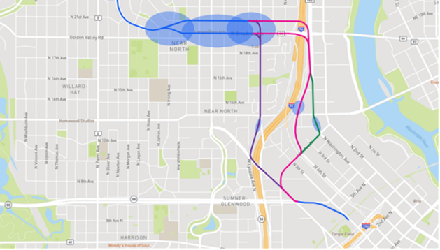 Proposed METRO Blue Line Extension Minneapolis route options map