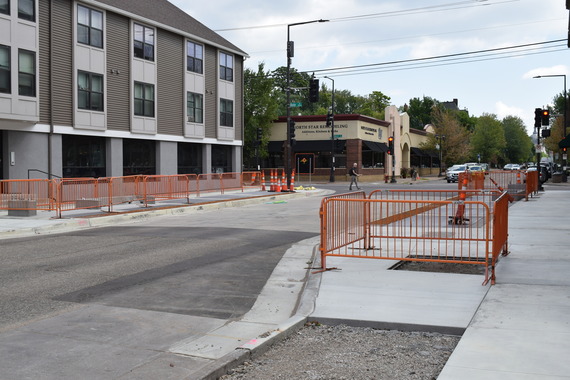 An image of completed station foundations at the intersection of Selby & Dale