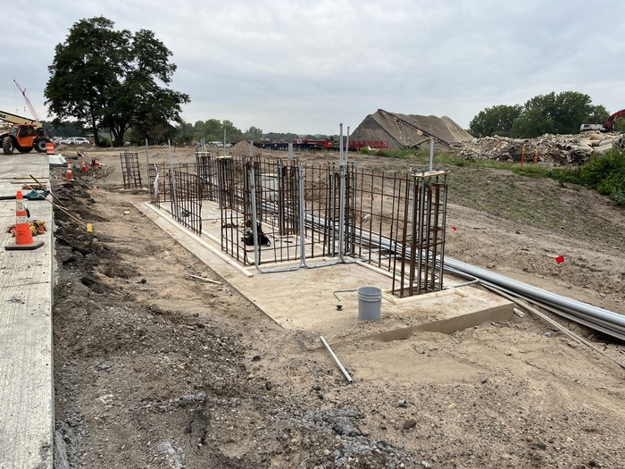 Helmo Station platform foundations in Oakdale