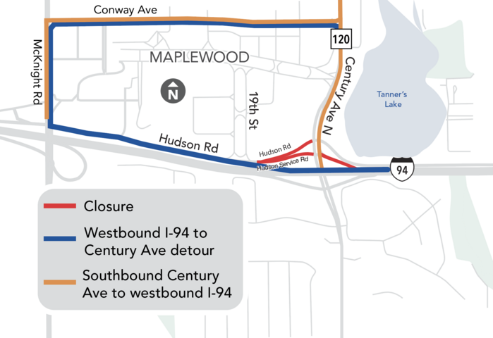 Century ramp closure map