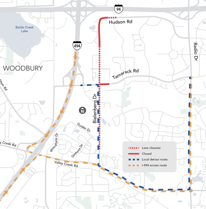 Woodbury Tamarack east Closure map