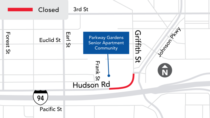 Map of Griffith Street Closure