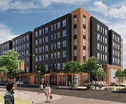 Artist rendering of apartment building