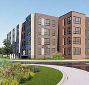 Artist rendering of Maplewood apartment building.