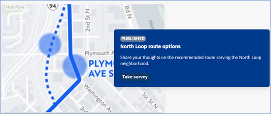 METRO Blue Line Extension North Loop survey screenshot