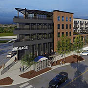 Artist rendering of proposed apartment building