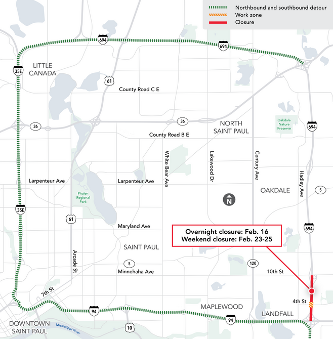 I-694 Closure Detour Map 2