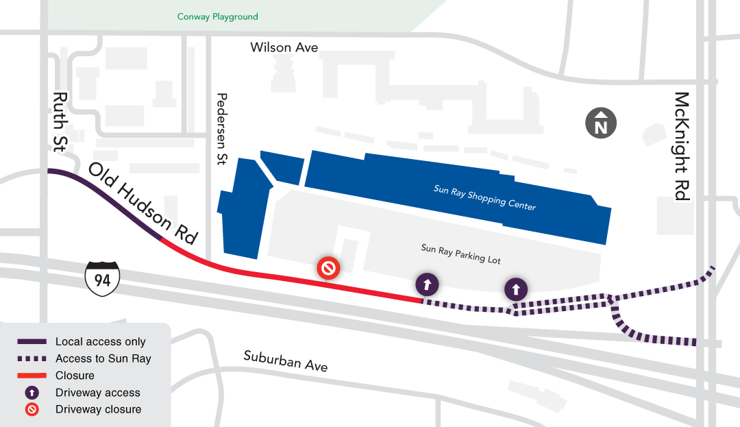 Old Hudson Road Closure Map