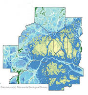 Map of bedrock geology in Twin Cities metro.