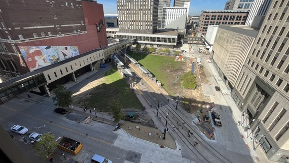 Aerial photo of Central Station land in Saint Paul