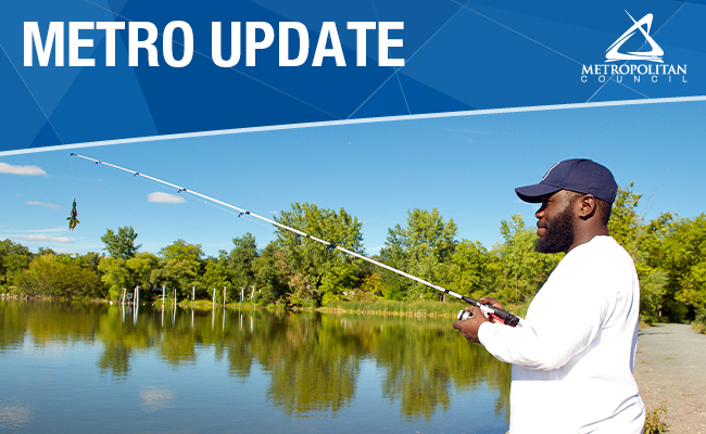 Man fishing at a lakeshore.