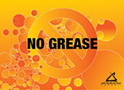 Orange-hued poster that says No Grease.