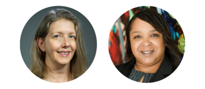 Headshots of Kathryn Olson and Nisha West from the Data Practices Office