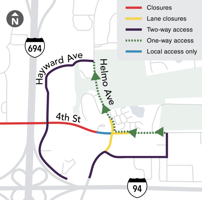 Oakdale-Landfall Construction Map