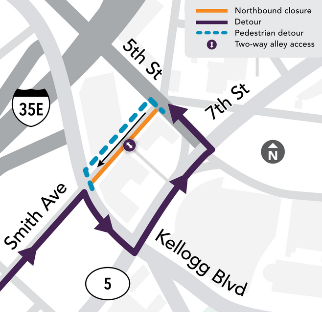 Smith Avenue Closure Map