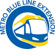 METRO Blue Line logo: train car