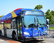 C Line bus rapid transit bus with bike on front rack