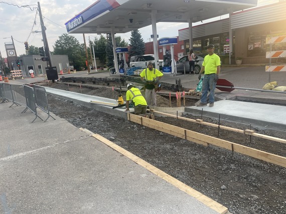 Laying concrete for the E Line