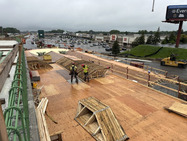 Crews continue to work on the new bridge over McKnight Road