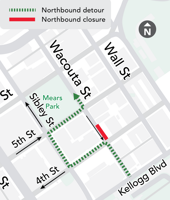 Wacouta St Closure Map