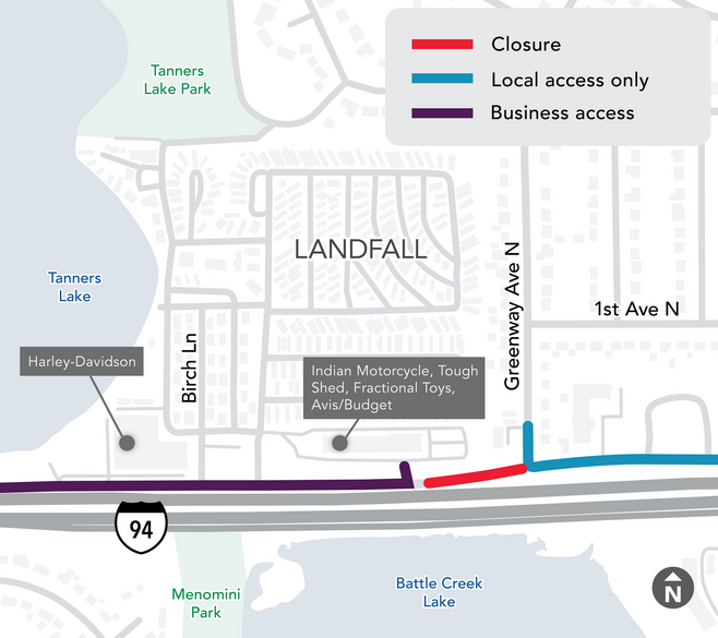 Oakdale Business Access Map