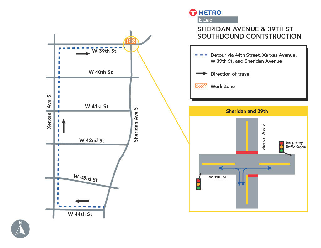 Sheridan and 39th detour