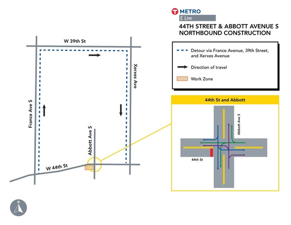 detour plan 44th and Abbott