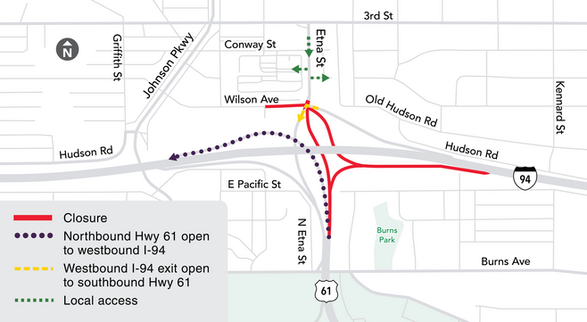 Hwy 61 and Etna Intersection Closure