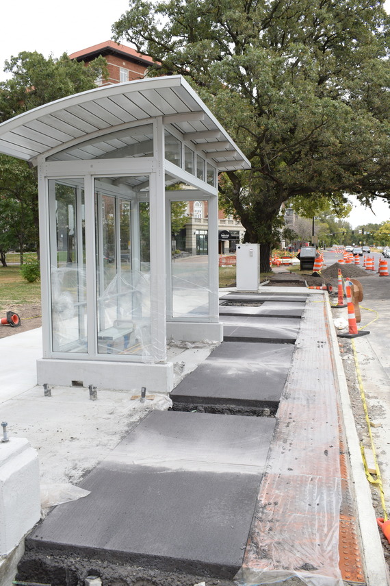 Crews are completing concrete work at the future Lake & Dean station