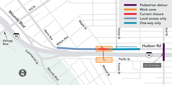 Construction Map of Maple Street Ped Bridge