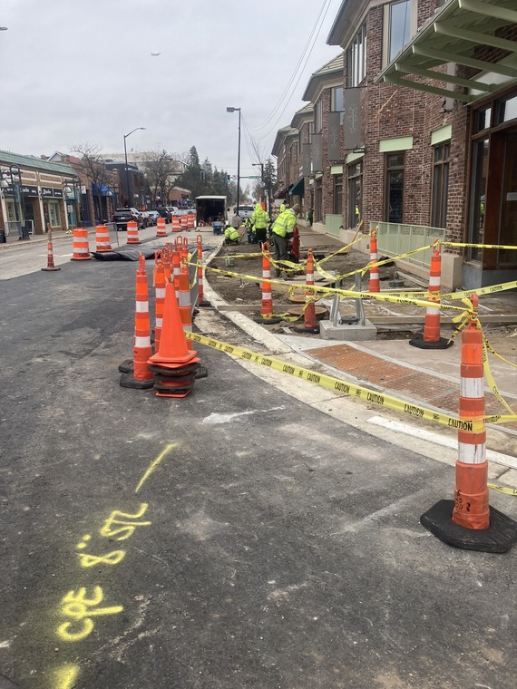 Sidewalk construction on 50th