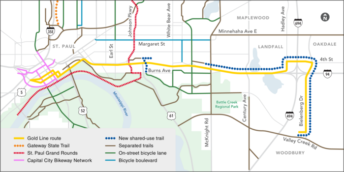 Bike Lanes - Gold Line