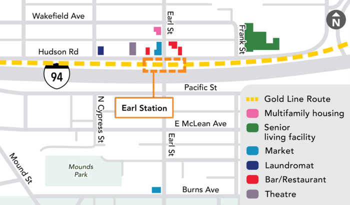 Earl Station Outline - Gold Line