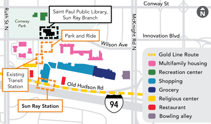 Sun Ray Park and Ride and Station - Gold Line