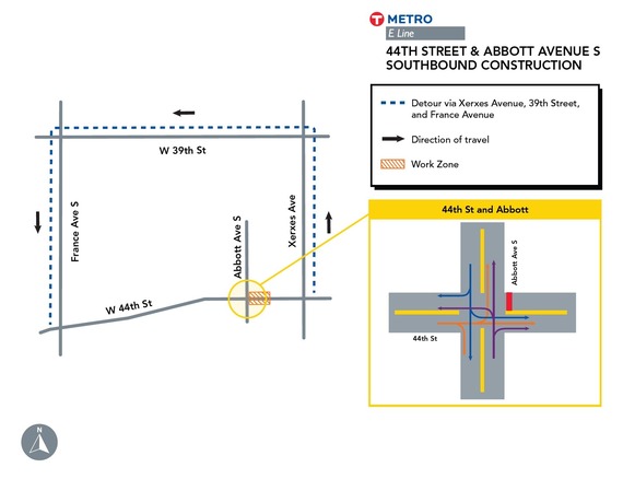 44th and Abbott detour