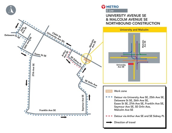 university and 27th detour