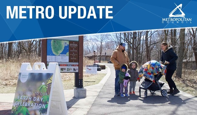 Family on trail at Wargo Nature Center, Lino Lakes