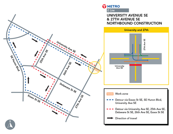 University and 27th Detour