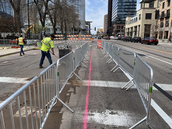 temporary pedestrian access on Hennepin