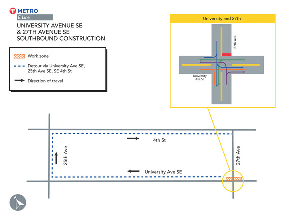 University and 27th Detour