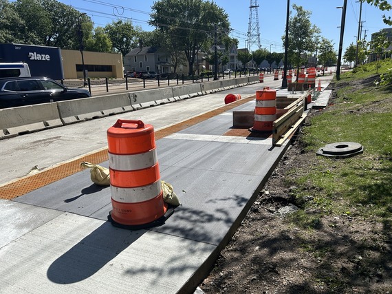construction progress on a platform