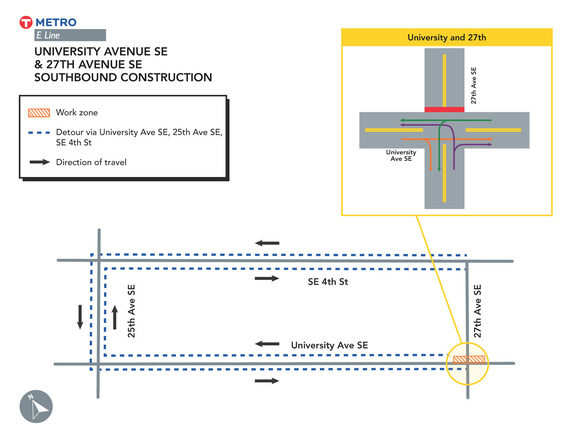 27th detour at university