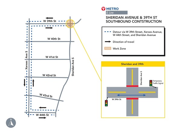 Sheridan and 39th detour