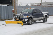 A snow plow truck.