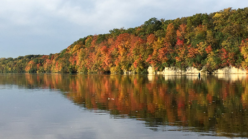 Fall colors along the Mississippi River Gorge.
