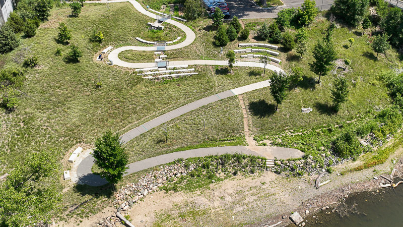 Aerial view of the MWMO's backyard.