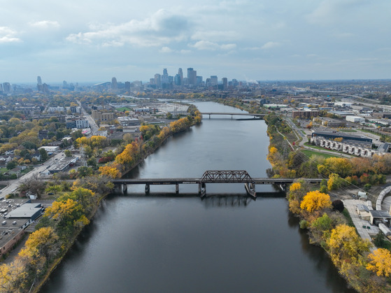 Fall colors on the Minneapolis riverfront