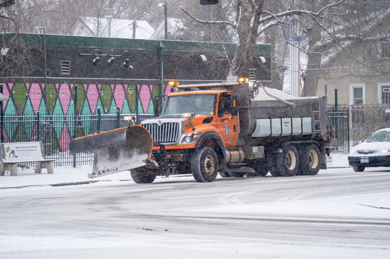 Hennepin County snow plow on Marshall Street