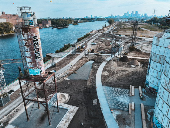 Aerial View of Progress at Upper Harbor Terminal