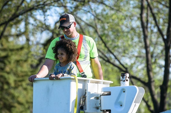 Arbor Day bucket truck ride